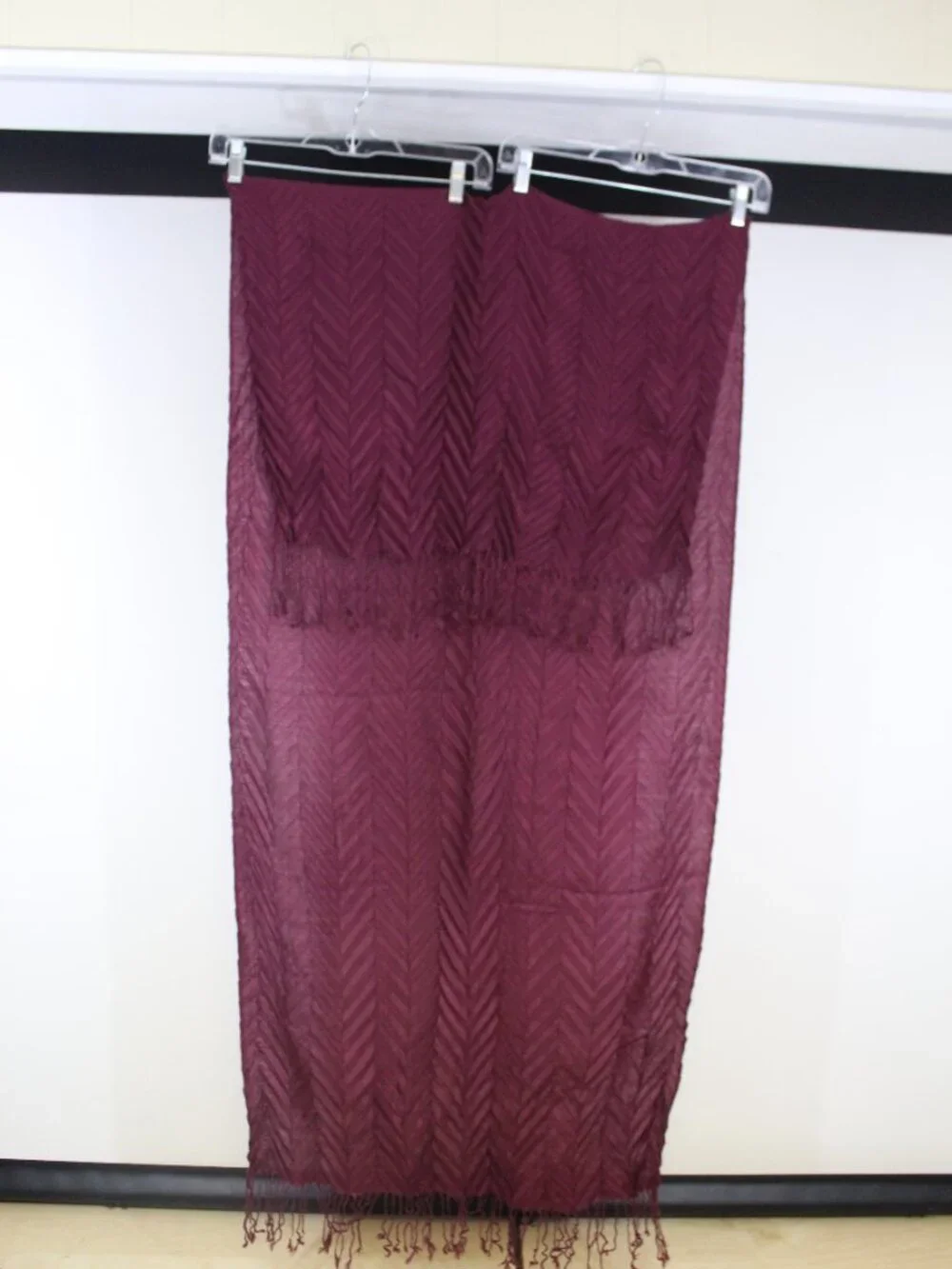 100% Cashmere Wrap Shawl Maroon Lightweight Evening‎ Wedding Fringe